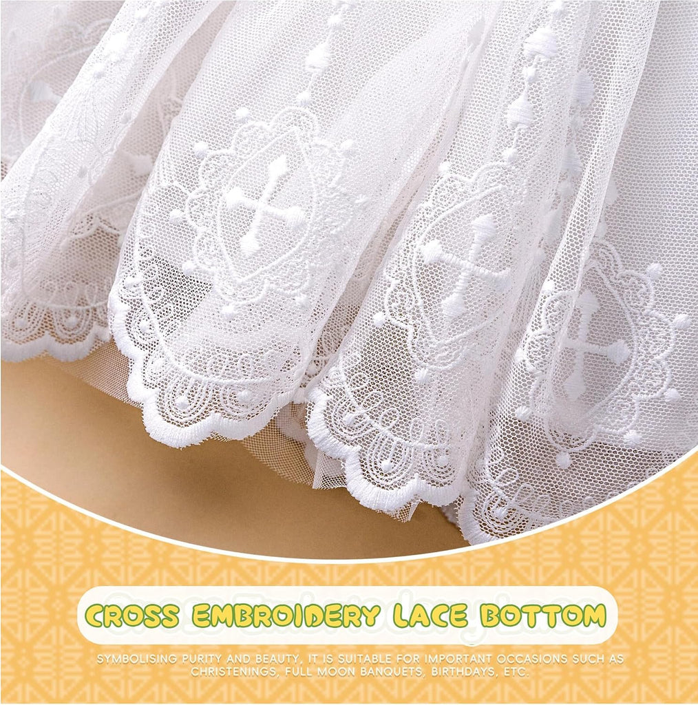 Flower Baby Girl Dresses Baptism Outfits with Shoes Set