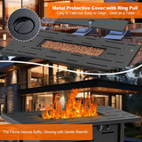 Walsunny 43 inch Outdoor Propane Fire Pit 50,000 BTU Gas Fire Pit Table with Lid, Waterproof Cover, Rectangle Gas Firepit Table for Garden/Patio, CSA - Image 4