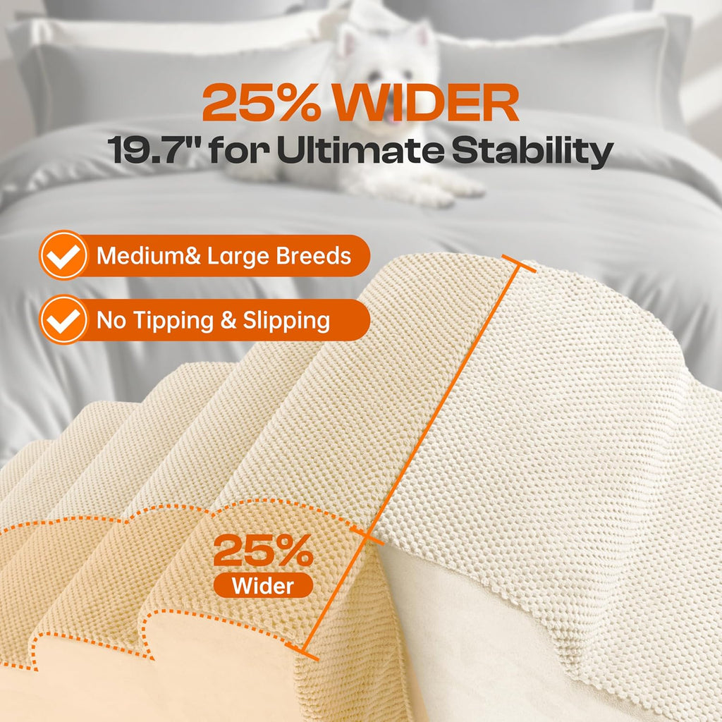 Extra Wide Dog Stairs for Large Dogs, 25" H Pet Steps for High Beds