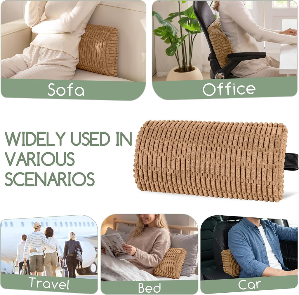 Lumbar Support Pillow for Recliner Chair/Office Chair/Couch, Memory Foam Back Support Cushion with Adjustable Strap
