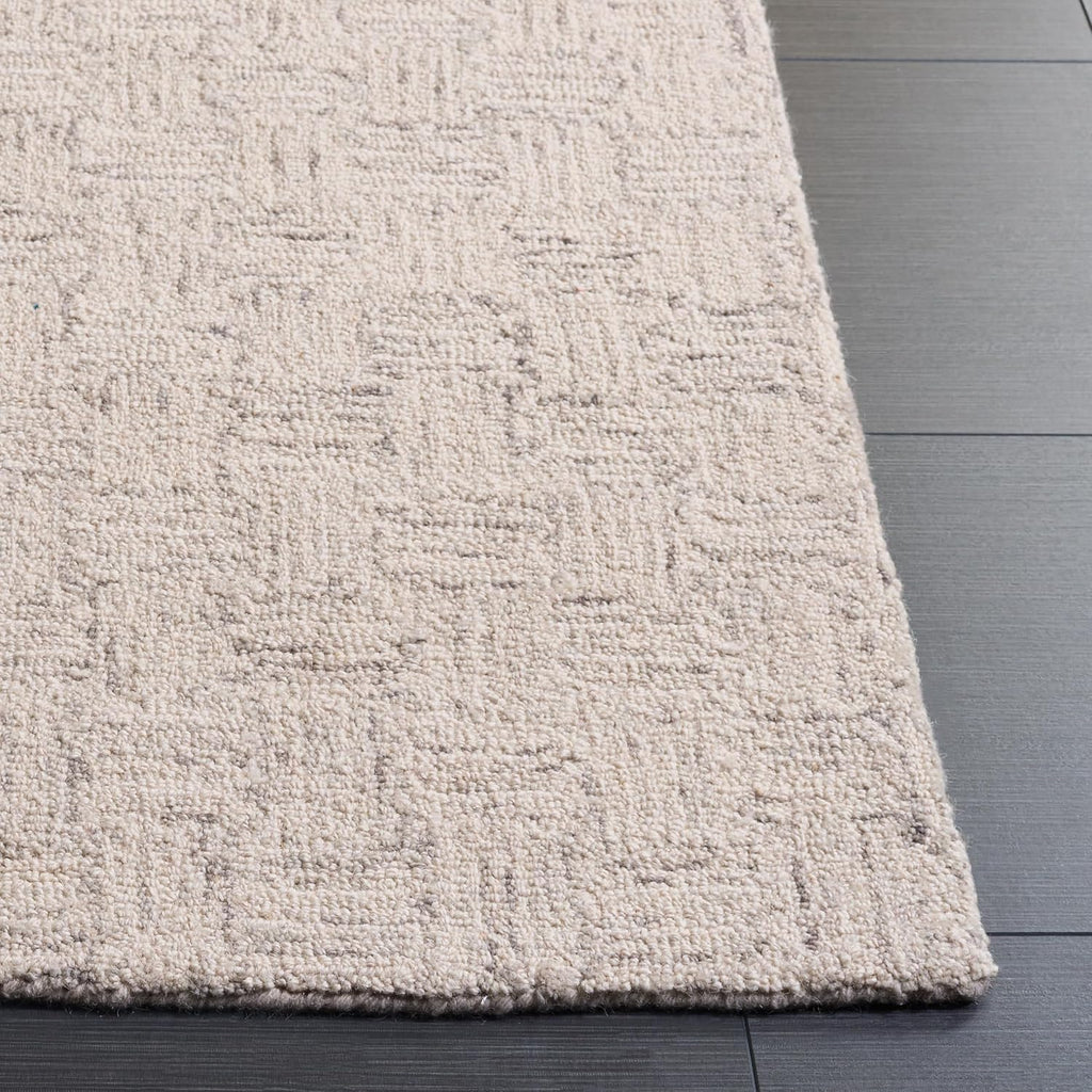Micro-Loop X-Large Area Rug - 12' x 15', Light Grey & Ivory, Handmade Wool