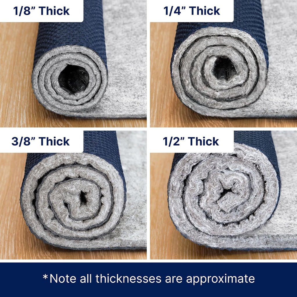 Eco-Complete - 5'x7' - 1/2" Thick - Premiere Felt and Rubber Non-Slip Rug Pad, Made in USA, Low VOCs, 5-Year Warranty