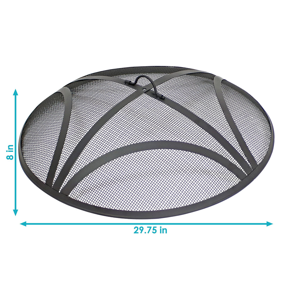Outdoor Round Fire Pit Screen, Reinforced Steel Mesh, 30-Inch