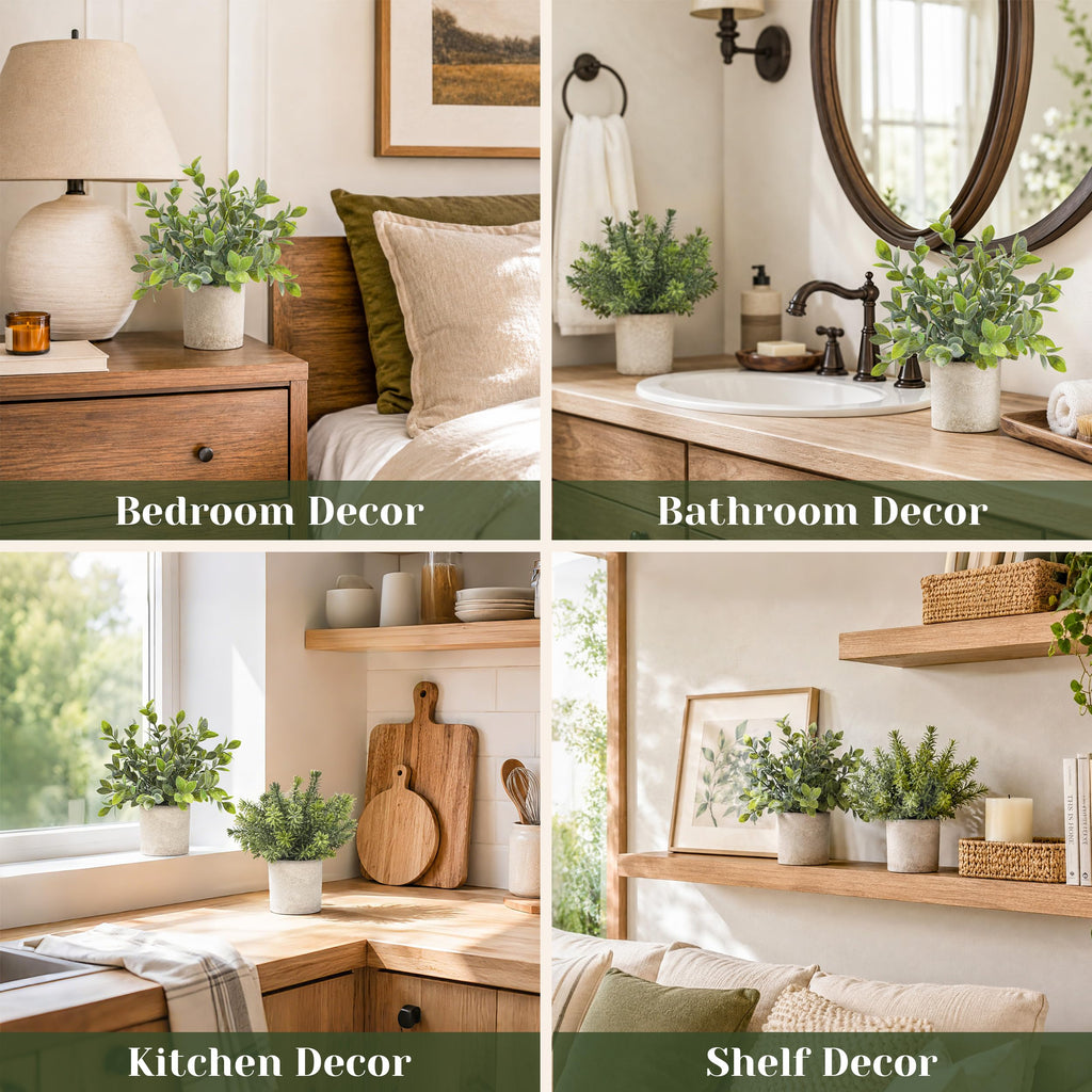 3 Pack Fake Plants Artificial Plants Bathroom Decor