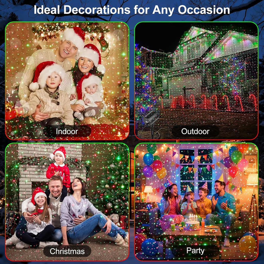 Christmas Projector Lights Outdoor, Red & Green Laser Light Projector
