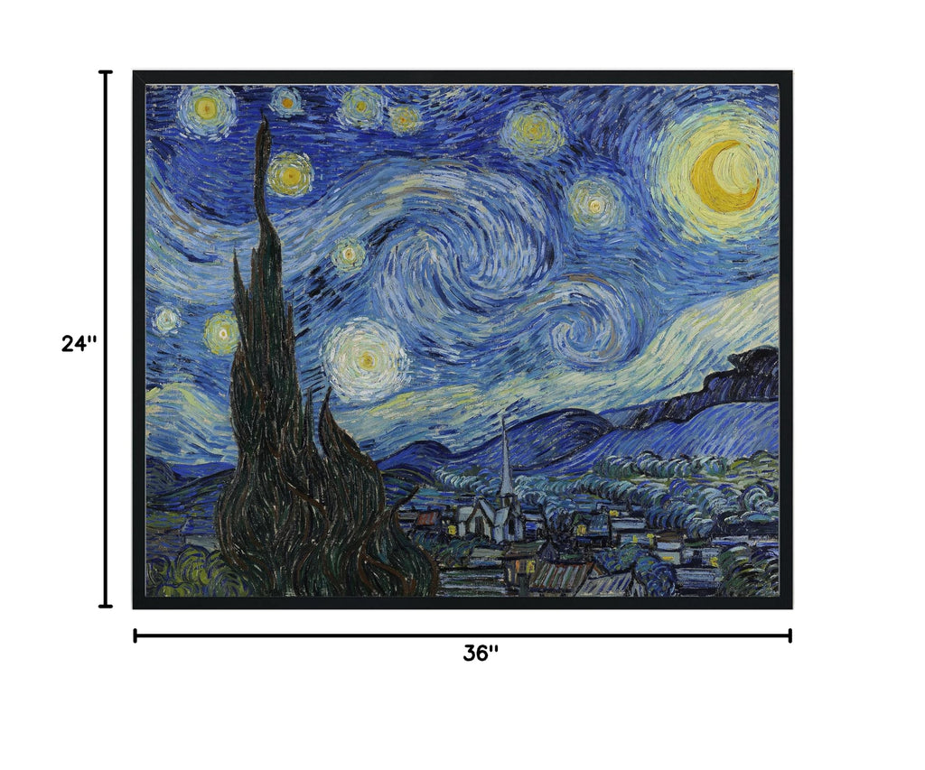 Starry Night Van Gogh Unframed Wall Art Print Poster, Vintage Landscape Painting Wall Art, Bathroom Decor 121B