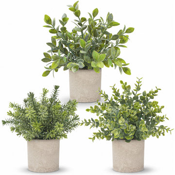 3 Pack Fake Plants Artificial Plants Bathroom Decor