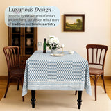 CPC Tablecloth 100% Cotton 60x60 Inch Indian Block Print Square Table Cover, Table Cloth for Wedding