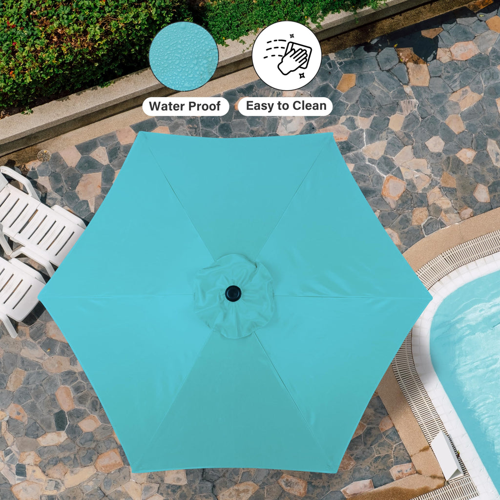 9' Patio Umbrella Outdoor Table Market Yard Umbrella with Push Button Tilt/Crank, 8 Sturdy Ribs for Garden, Deck