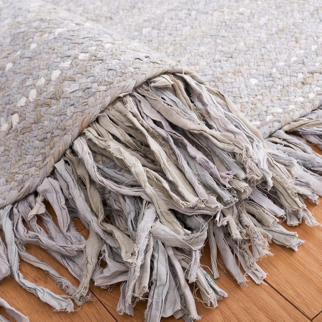 Braided Oval Rug, Light Grey BRD451F