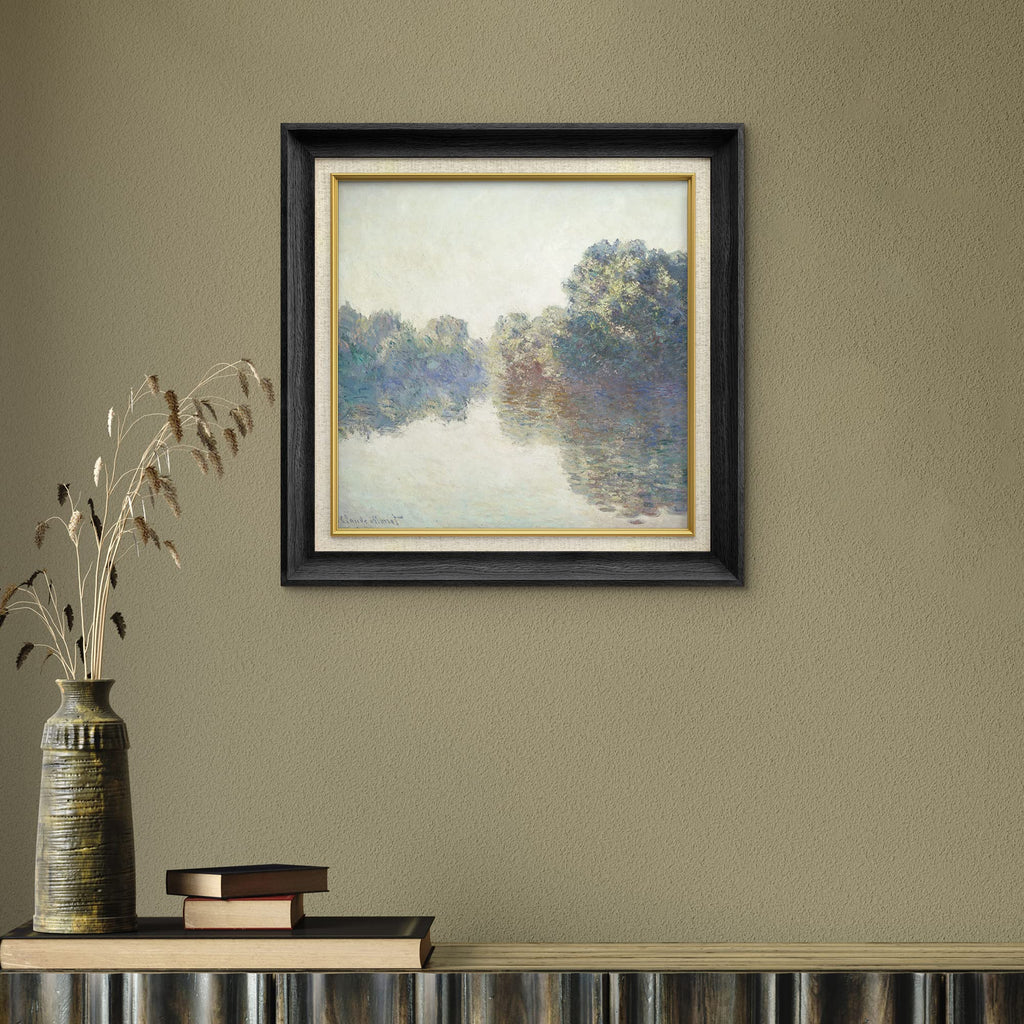 Premium Framed Wall Art The Seine River at Giverny by Claude Monet Classic Vintage Illustrations Fine Art Decorative