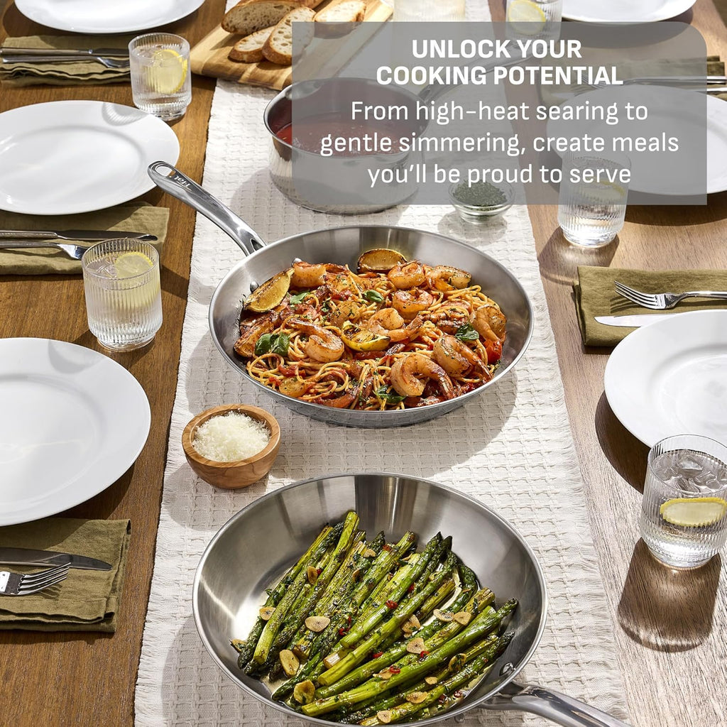Gourmet 15-Piece Stainless Steel Pots and Pans Set, Induction Compatible
