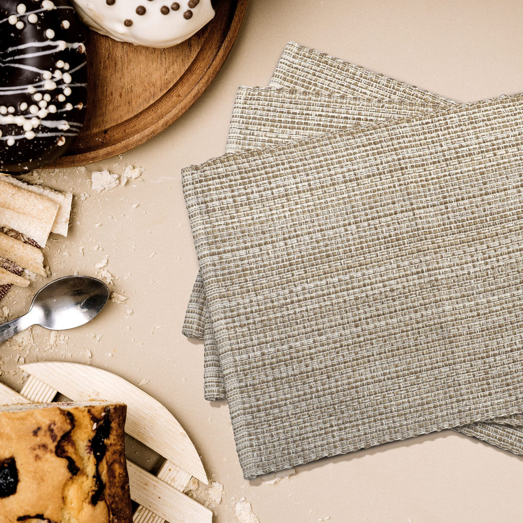 Two Tone Placemat Cotton Tablemat 14x20 (Set of 6) Eggshell