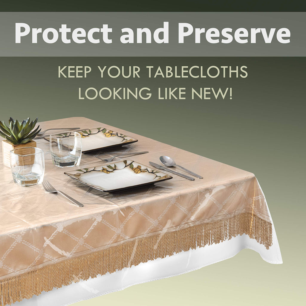 Clear Plastic Table Cover Protector 54''x72'' Rectangular