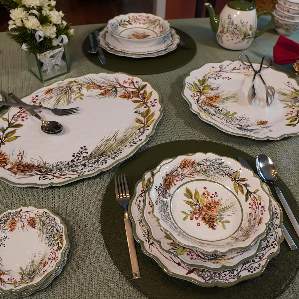 Winter Forest 12 Pc Dinnerware Set, Service for 4
