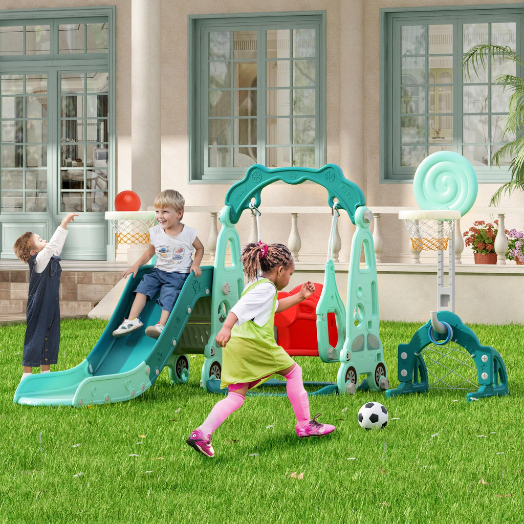 6 in 1 Toddler Slide and Swing Playset