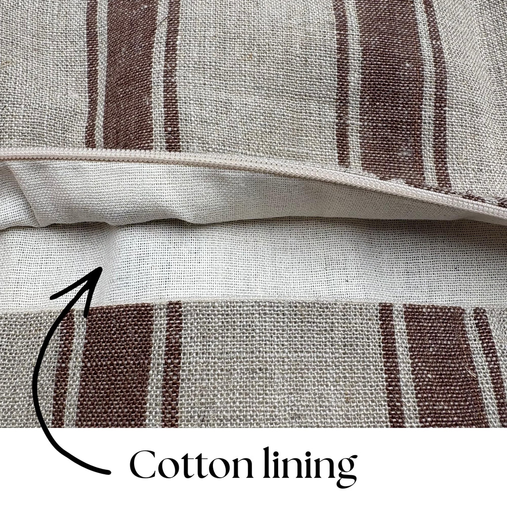 Throw Pillow Covers Stripe Brown Pillow Cover Spring Decorative Pillow Covers (Brown Stripes, 20" L x 20" W)