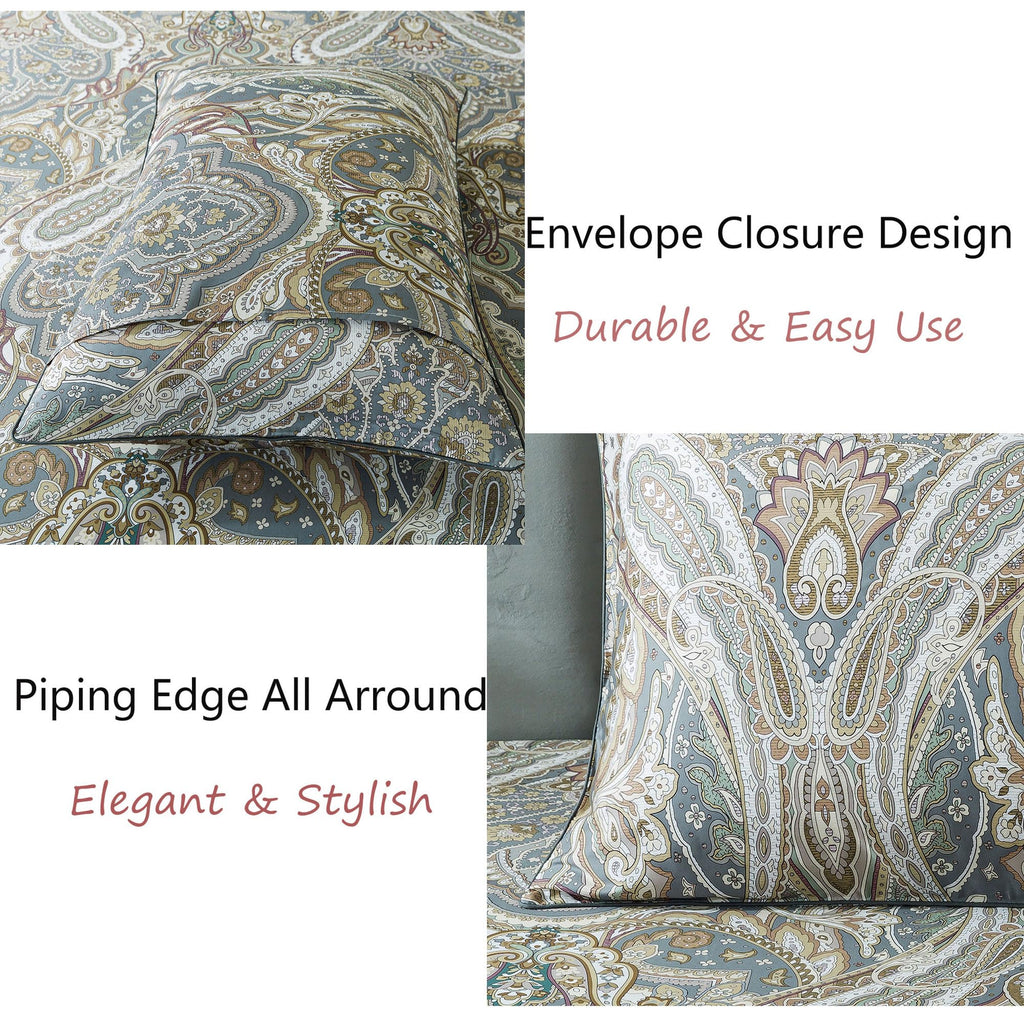 Paisley Sheets Set Full Classic Boho Paisley Bedding Luxurious Bohemian Damask Paisley Bed Sheet Set Breathable 100%