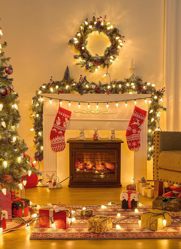 C9 Christmas Lights Outdoor, 114FT 150 LED Warm White Lights