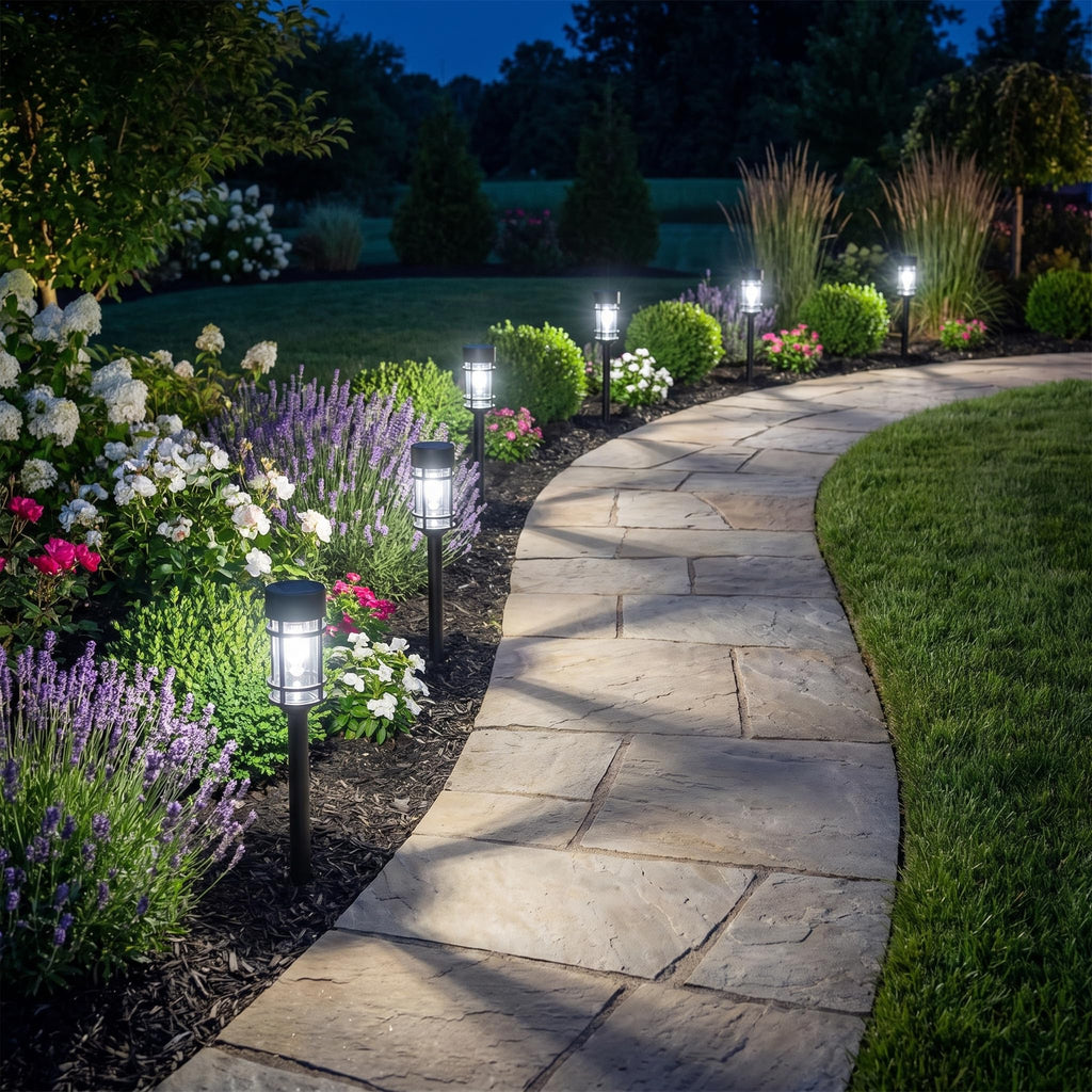 Solar Pathway Lights Outdoor 8 Pack Waterproof Solar Lights for Garden