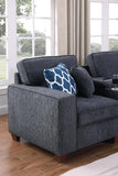 Ball & Cast 127" L-Shaped Sectional Couch with Movable Ottoman & 6 Throw Pillow,7 Seat Chenille Upholstered Sofa W/ 2