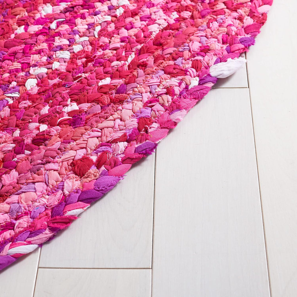 Braided Oval Rug 6x8, Pink & Fuchsia BRD452U
