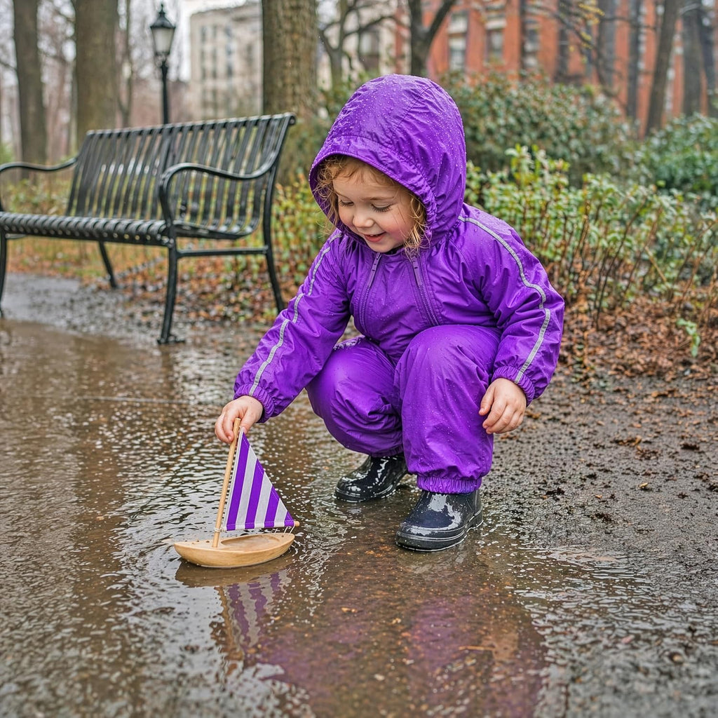 Waterproof One Piece Rainsuits and MudStopper Coveralls for Kids