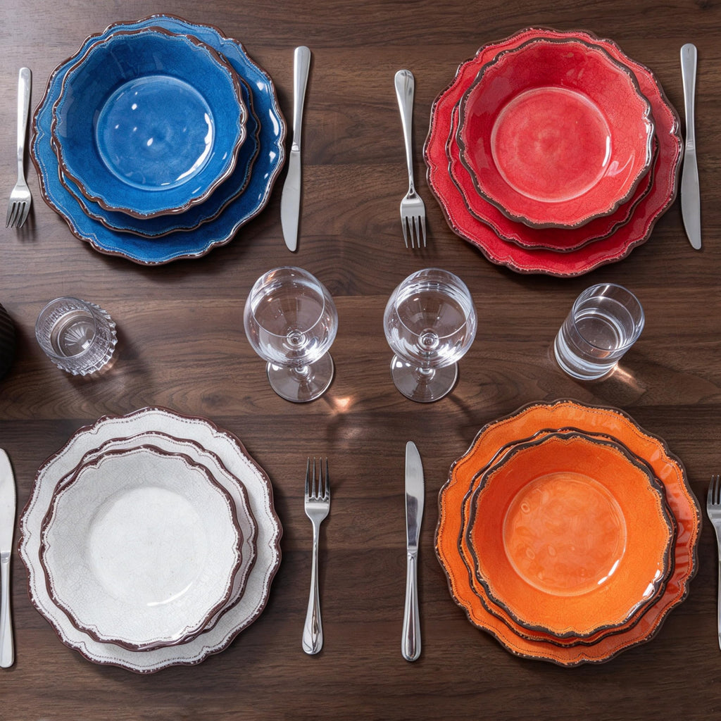 12 Piece Lightweight Fall Melamine Dishes Dinnerware Set for Party Camping