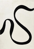 Abani Black and Cream Area Rug | White Abstract Swirl Wave Carpet | 8' x 10' Beige/Ivory Geometric Wave Design | for