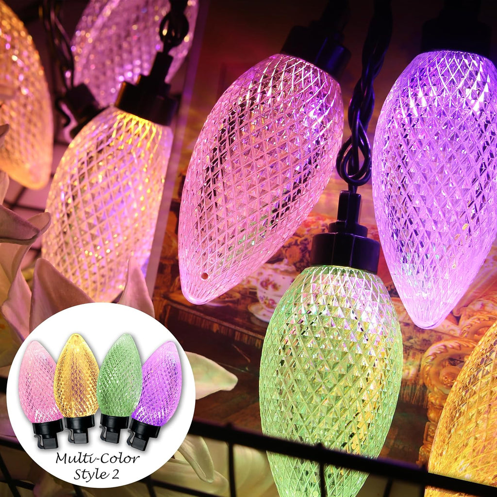 10PCS LED 24.6FT Christmas Pathway Lights Outdoor Multi & Warm