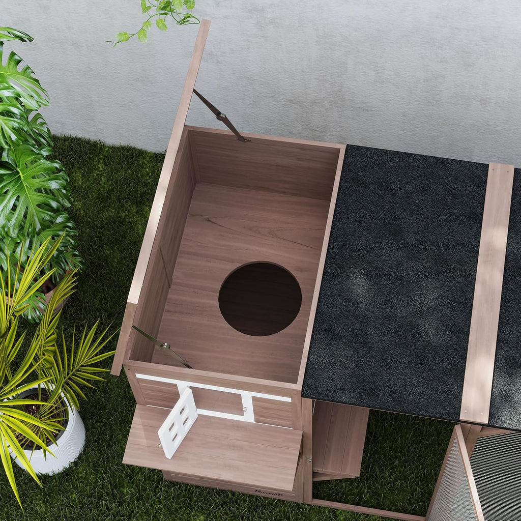 Catio Outdoor Cat Enclosure Large Wood Kitten Cat House 45" H Brown