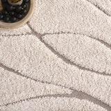 Florida Shag Collection Area Rug - 5'3" x 7'6", Cream & Beige, Non-Shedding & Easy Care