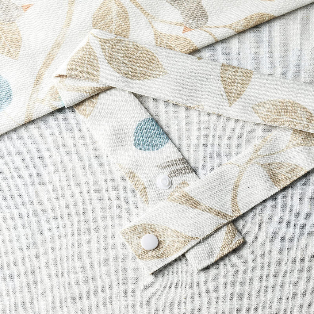 Tie Up Kitchen Curtain Valance, Bird Print, Beige, 52 x 18, 1 Panel