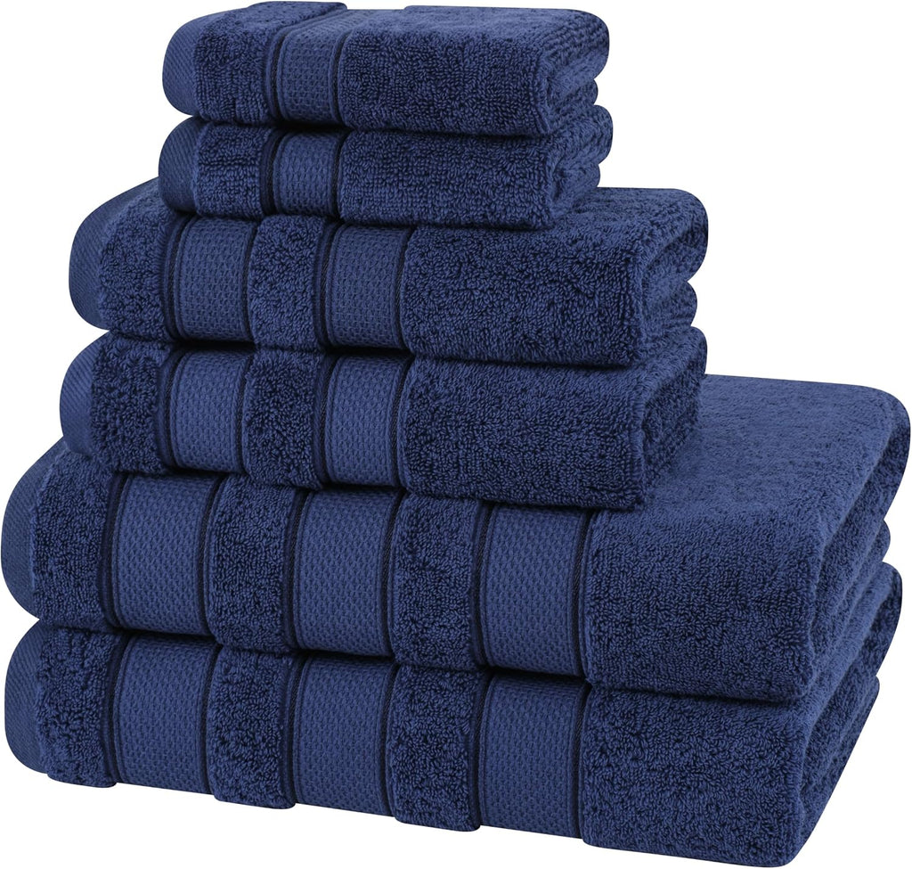 Soft Linen Salem Turkish Bath Towel Set, 100% Cotton 600 GSM 6 Piece Towels , 2 Bath Towels 2 Hand Towels 2