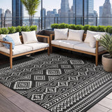 Waikiki Boho Indoor Outdoor Rug 5x7, Washable Outside Carpet for Patio, Deck, Porch, Bohemian Area R