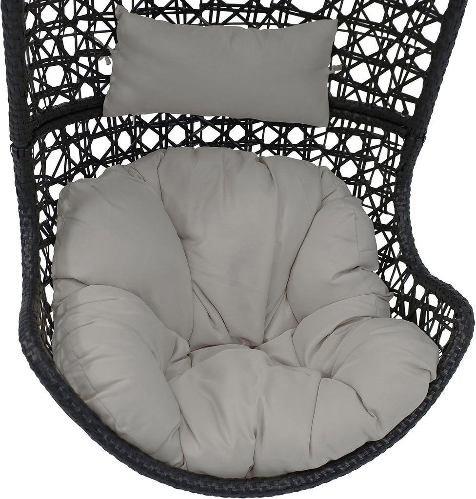 Cordelia Egg Chair with Cushions -Resin Wicker Hanging Chair with 265-Pound Weight Capacity - Hanging Swing Includes