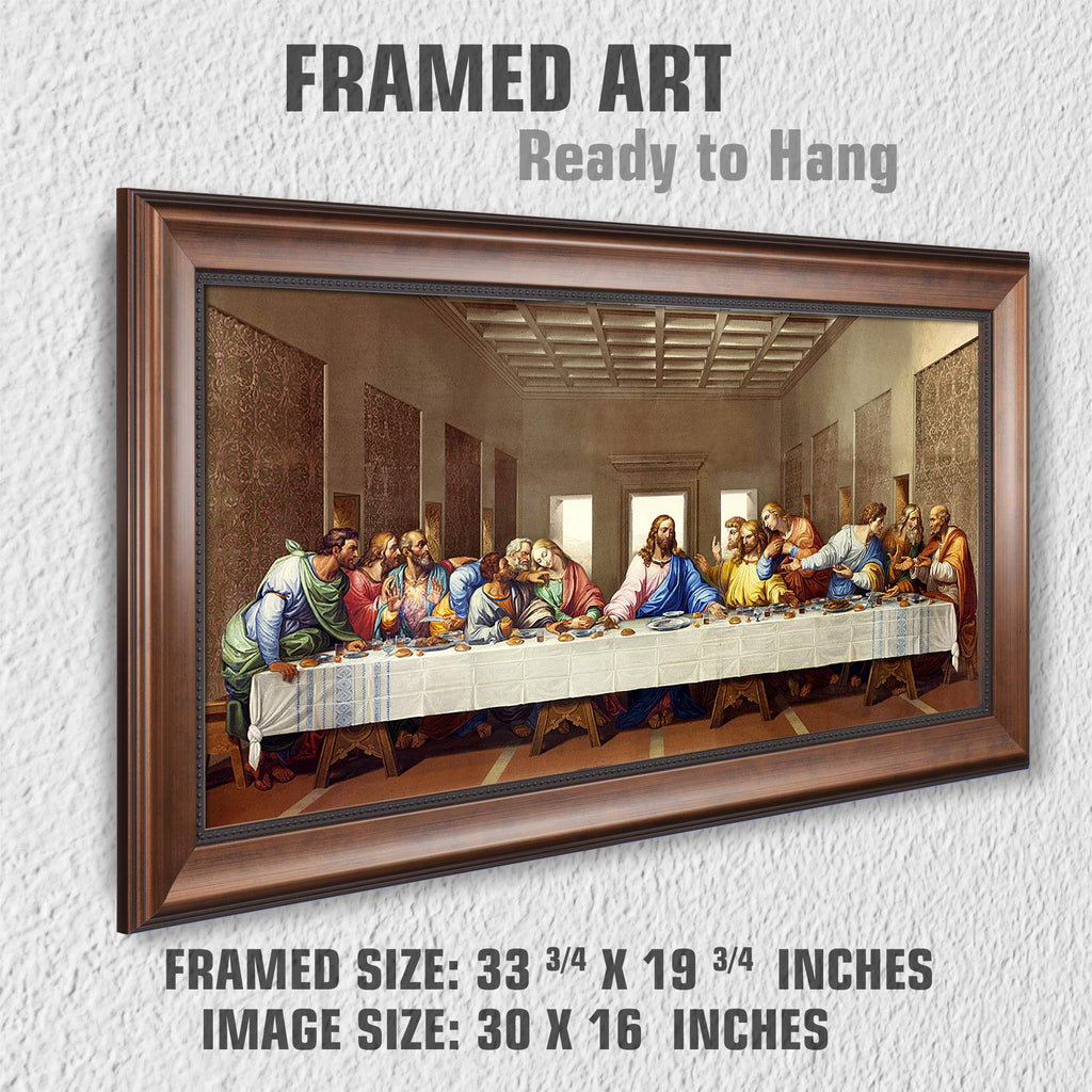 The Last Supper Bronze Black Frame 33.75x19.75