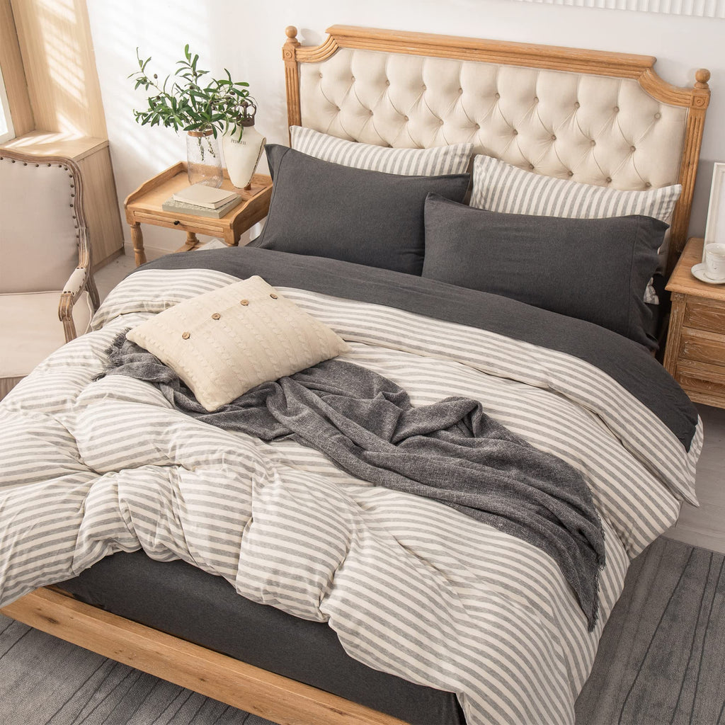 ERA Jersey Knit Sheet Set Heather Charcoal Grey Queen