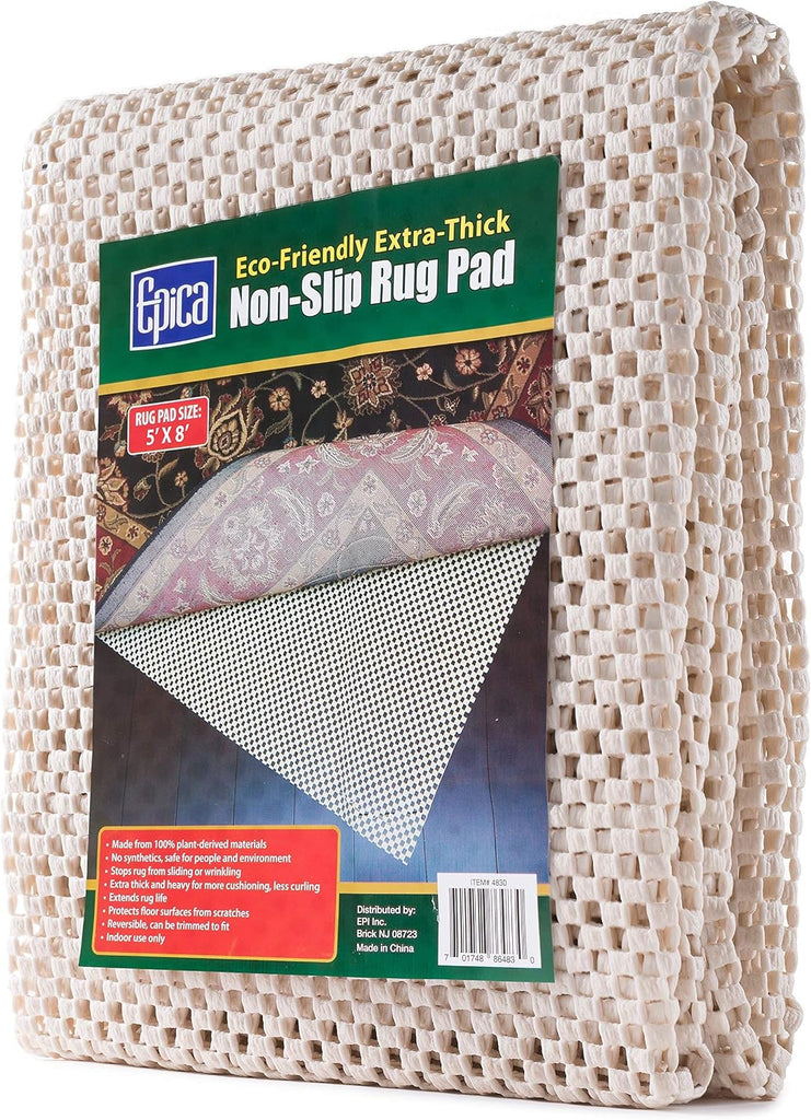 Super-Grip Non-Slip Area Rug Pad 5 x 8 for Any Hard Surface Floor, Keeps Your Rugs Safe and in Place - Set of 40