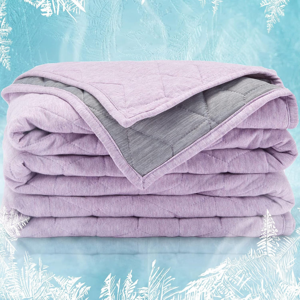 Cooling Blanket for Hot Sleepers Throw Size (50x60 inches), Dual-Sided Cool Summer Blanket Lightweight Portable for