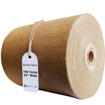 Burlap Jute Fabric by The Yard Natural Burlap Roll, 24 Inch Wide x 100 Yards, 10 Ounce - Eco-Friendly Material for