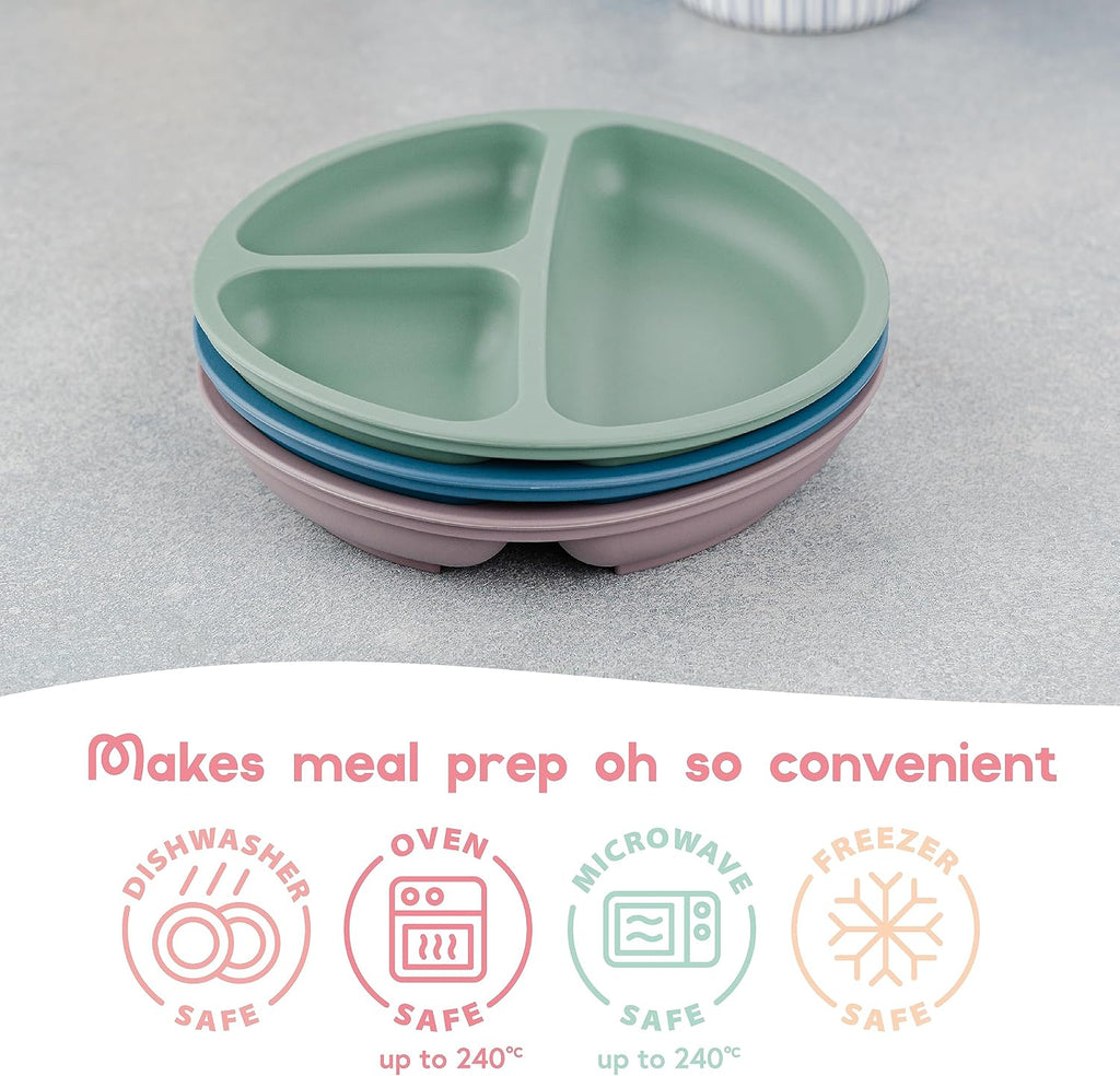 Toddler Plates with Suction, Silicone Suction Plates for Baby
