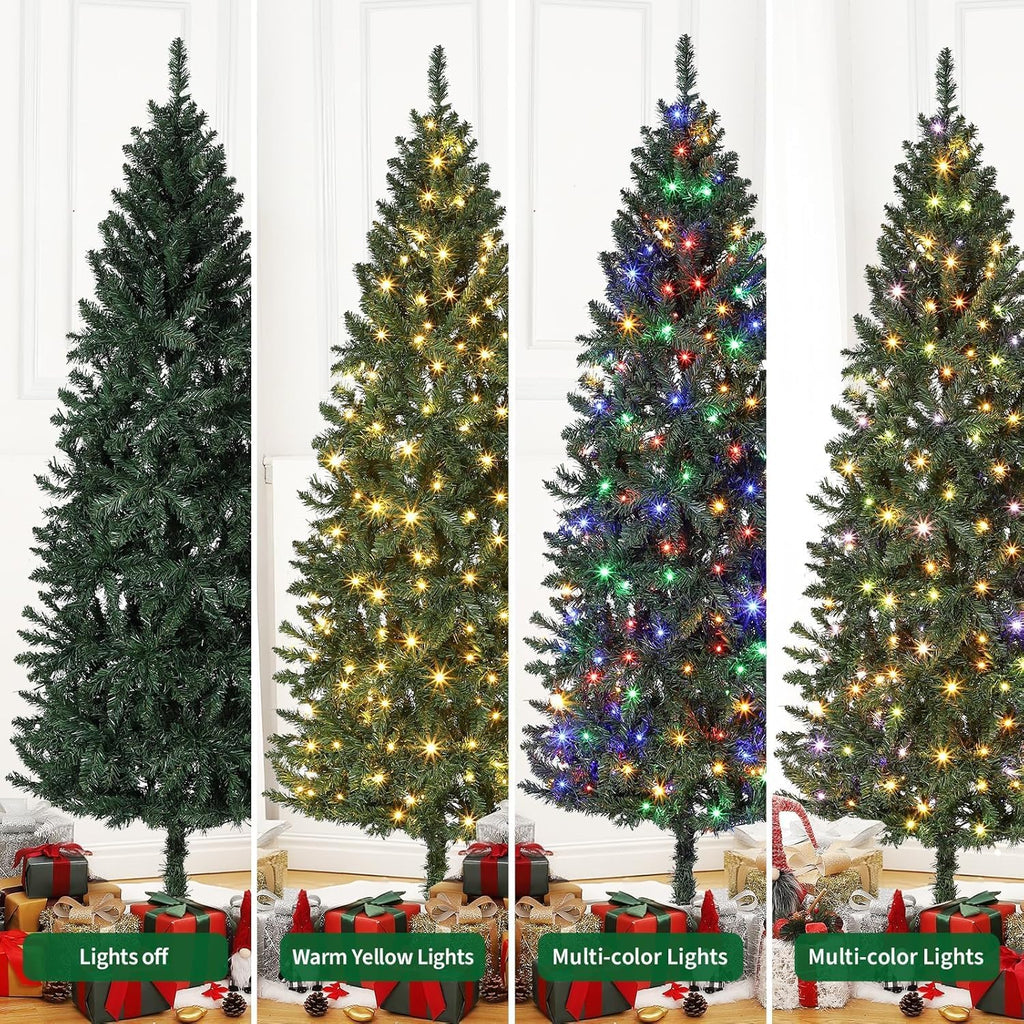 Pencil Christmas Tree,Artificial Pre-Lit Christmas Tree,Realistic Xmas Tree Artificial Holiday Decoration