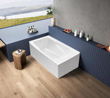 VTAM6032L21TS 60-Inch Acrylic 2-Wall Corner Alcove Tub with Left Hand Drain, White