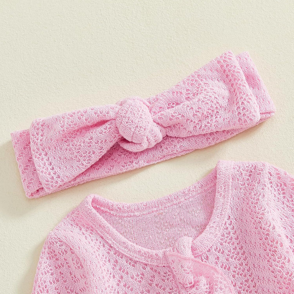 Girl Outfit Newborn Solid Footies Infant Knit Romper