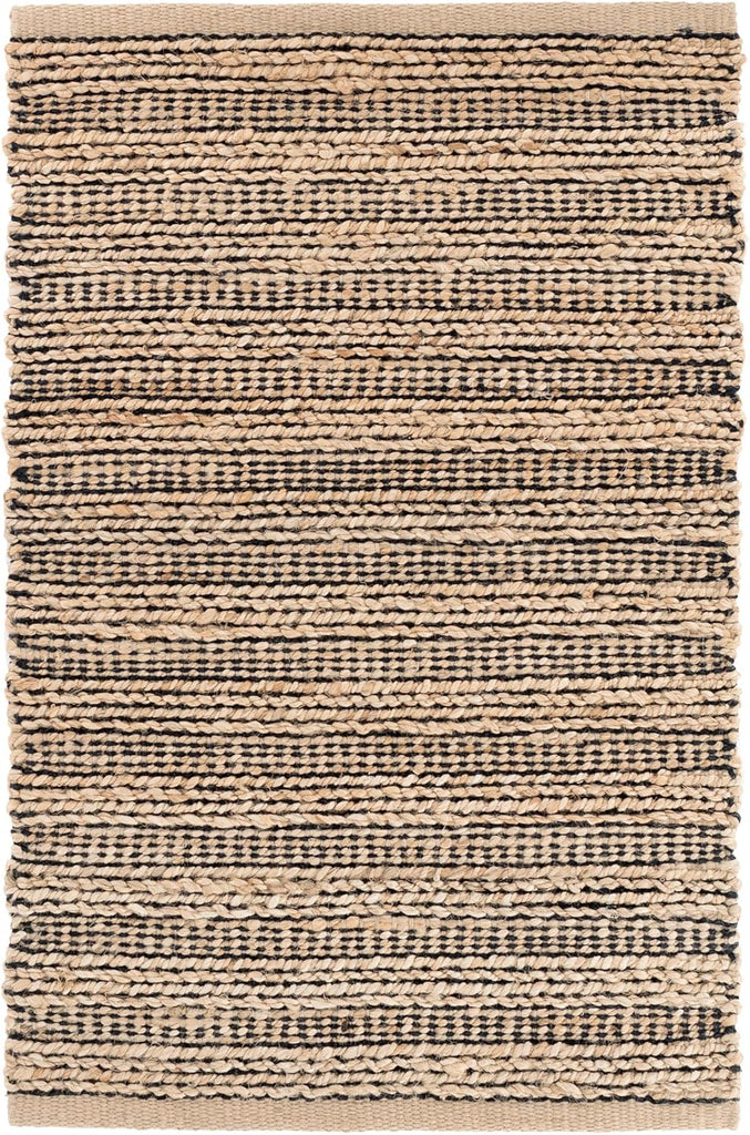 Dash and Albert Simba Black Handwoven Jute Rug, 2 X 3 Feet, Black Solid Pattern - Premium Luxury Hot
