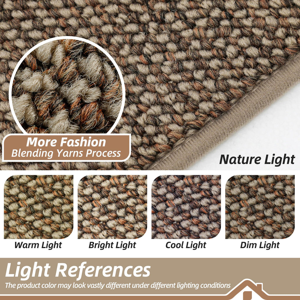 Dirt Trapper Door Mat 17" x 30" Half Circle Non Slip Rugs, Taupe