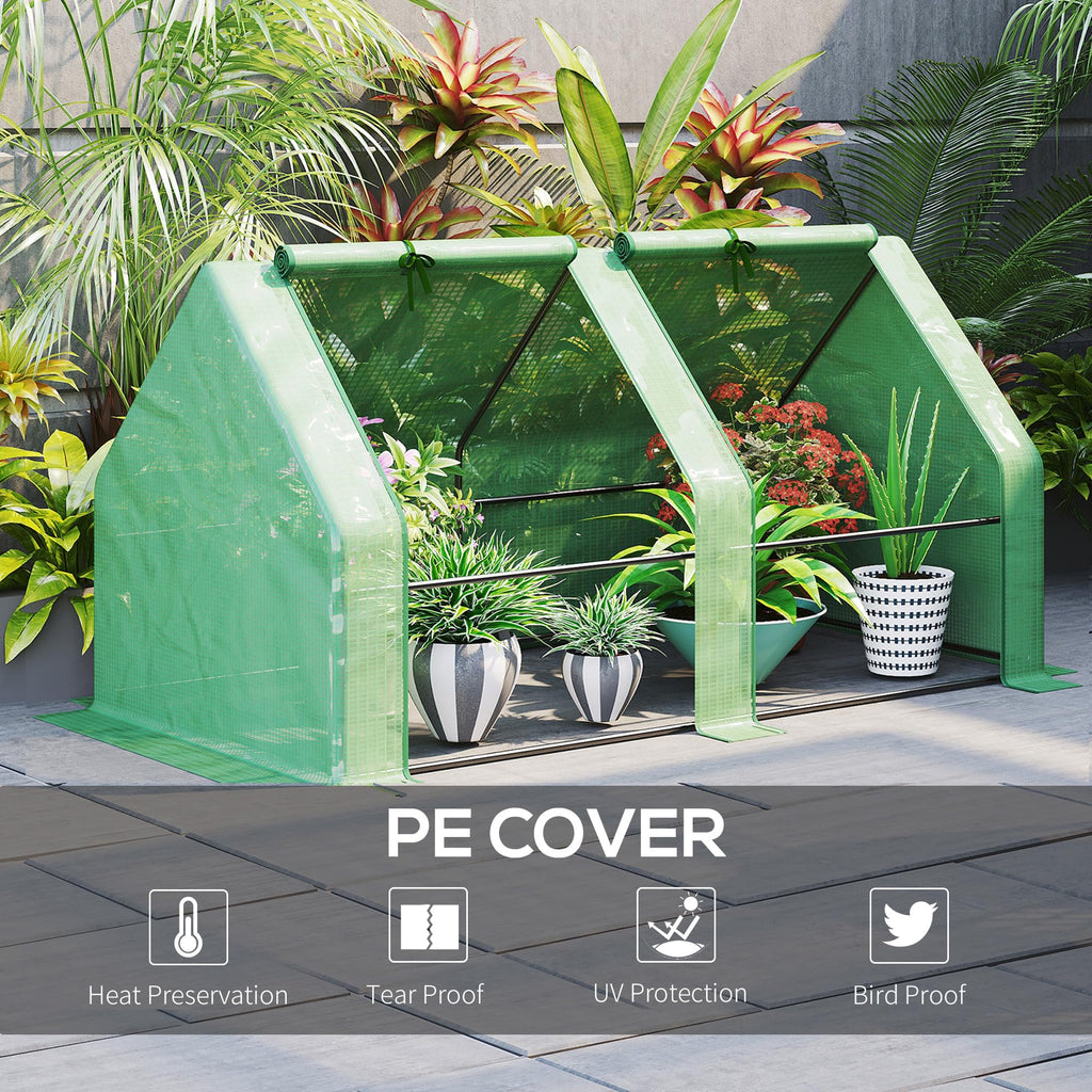 5.9' x 3' x 3' Mini Greenhouse Portable with Zippered Doors Green