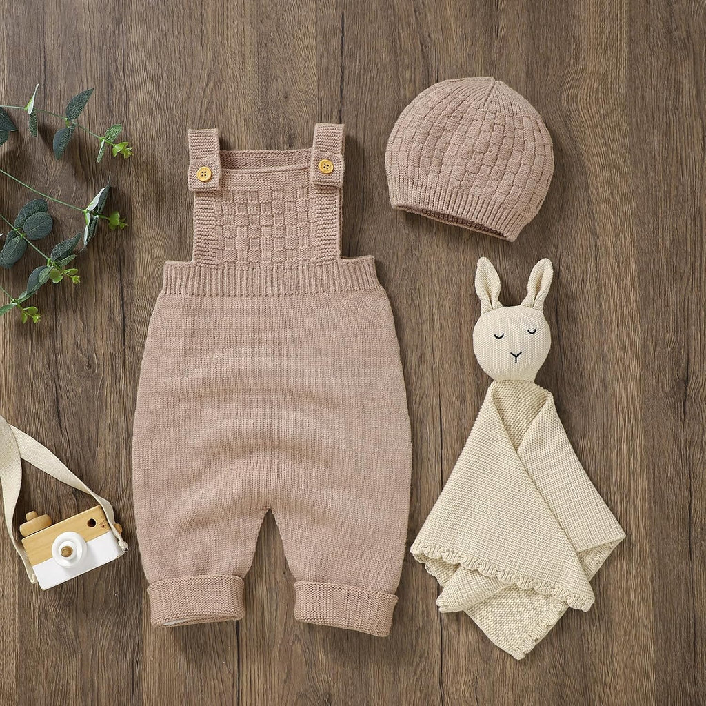 Sweater Knit Sleeveless Romper with Hat