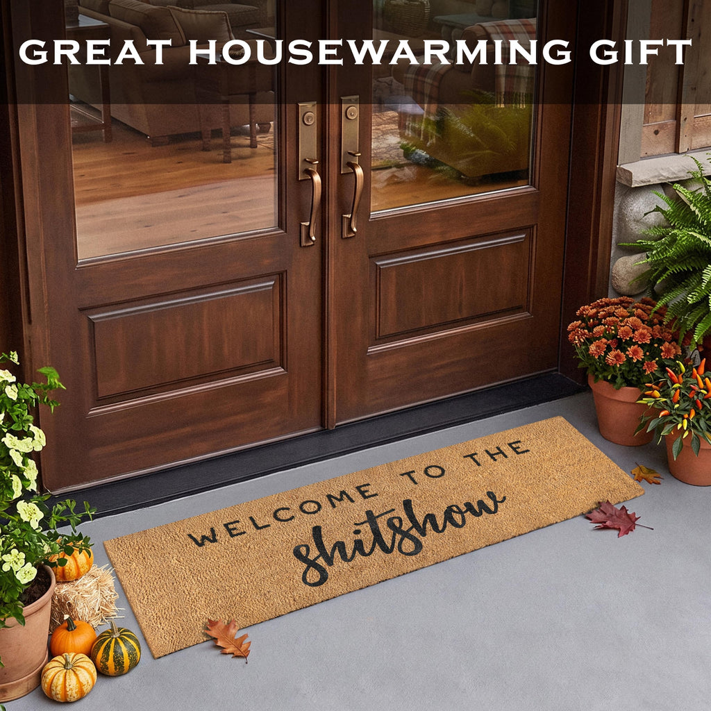 Welcome to the Shitshow Long Doormat 50x15 Inch, Oversized Welcome Mat Coir